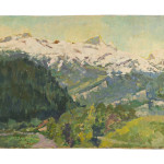 Tal im Schatten,o.J. Öl auf Pappe, 40,5 x 60 cm