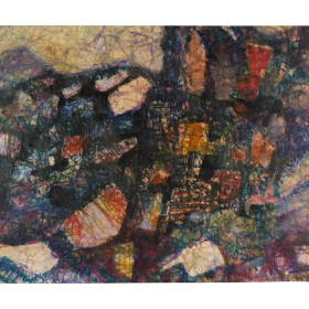 Gebirge, 1960, Mischtechnik auf Papier, 33 x 45,5 cm